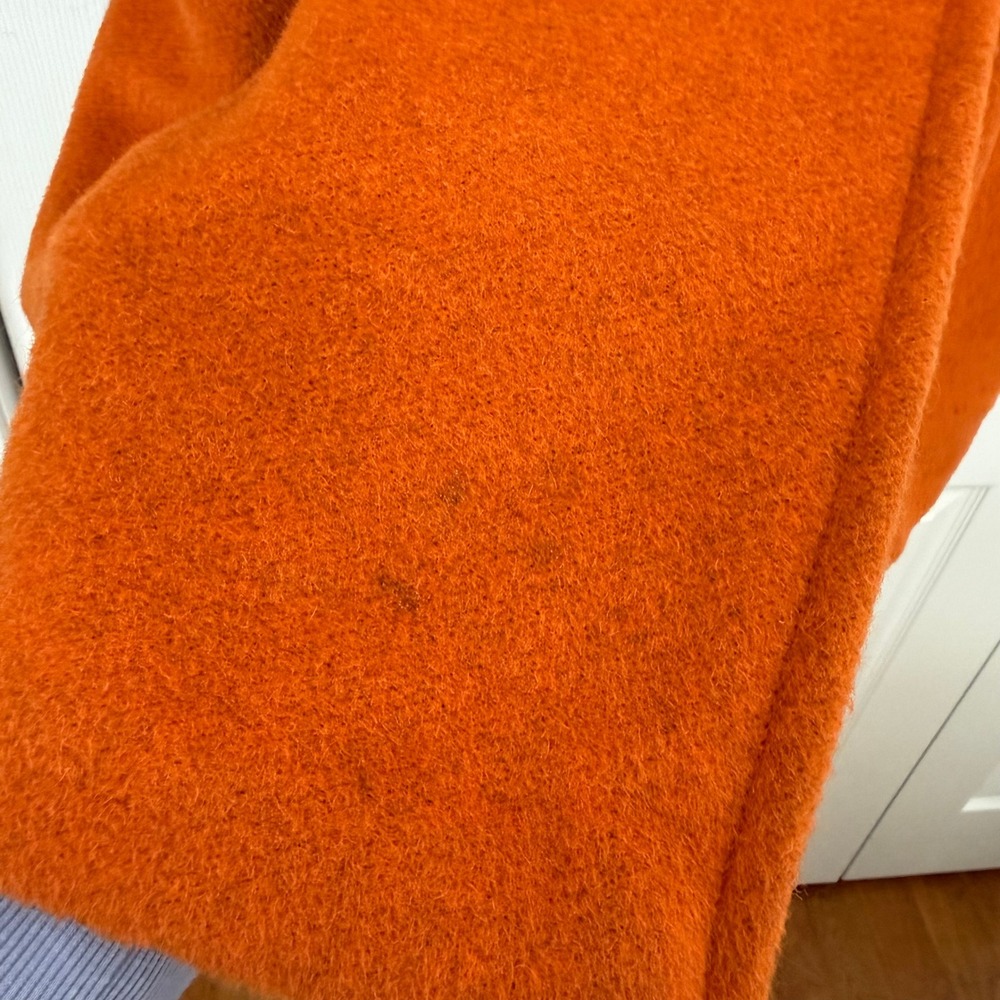 MAXMARA Burnt Orange Oversized Shawl Collar Wool Blend Cocoon Coat- DAMAGED - Picture 5 of 16